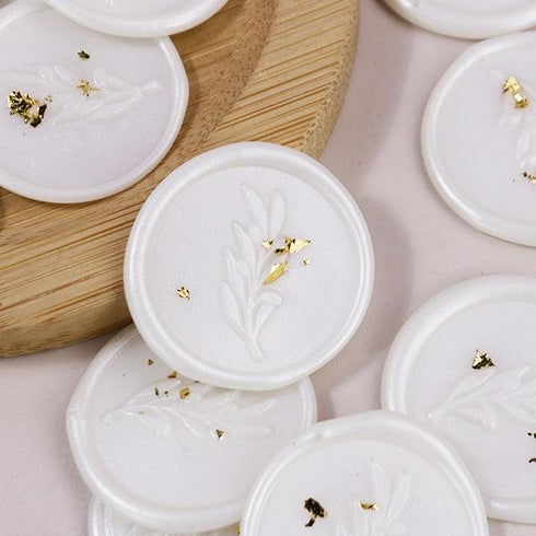 gold flake foliage wax seal sticker for invitations/envelopes